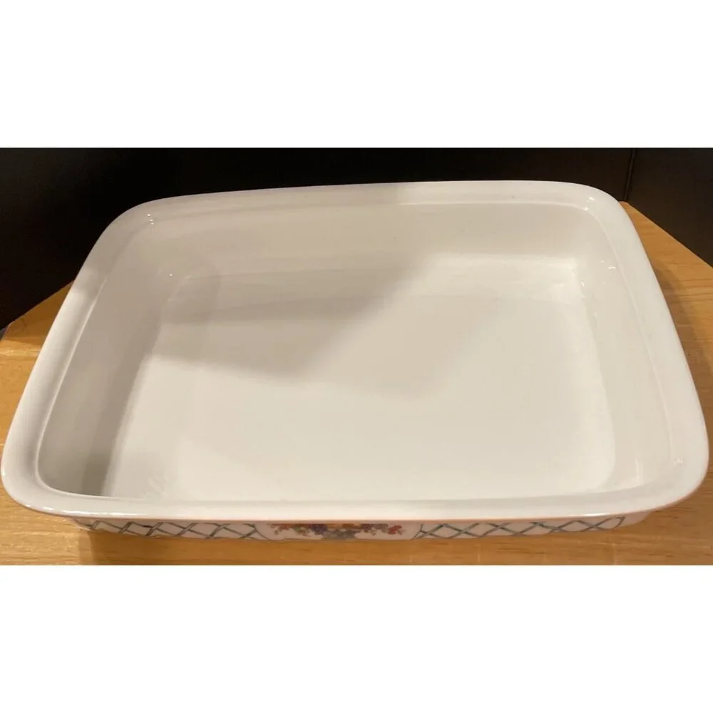 Villeroy & Boch Basket Lasagna Casserole Baking Dish 12”‎ X 9” Germany Vintage